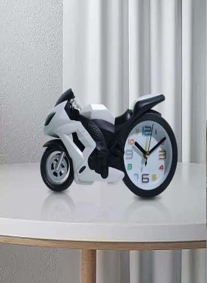NXZ Bike Shap Table Desk Alarm Clock for Home and Drawing Room (White) - Image 4